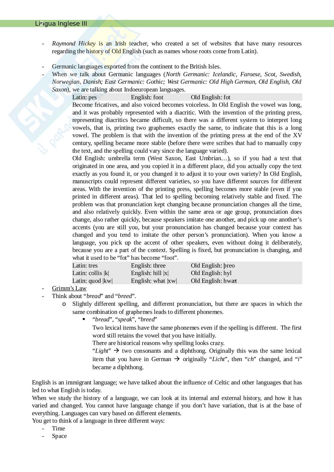Appunti Lingua Inglese III B Pag. 2
