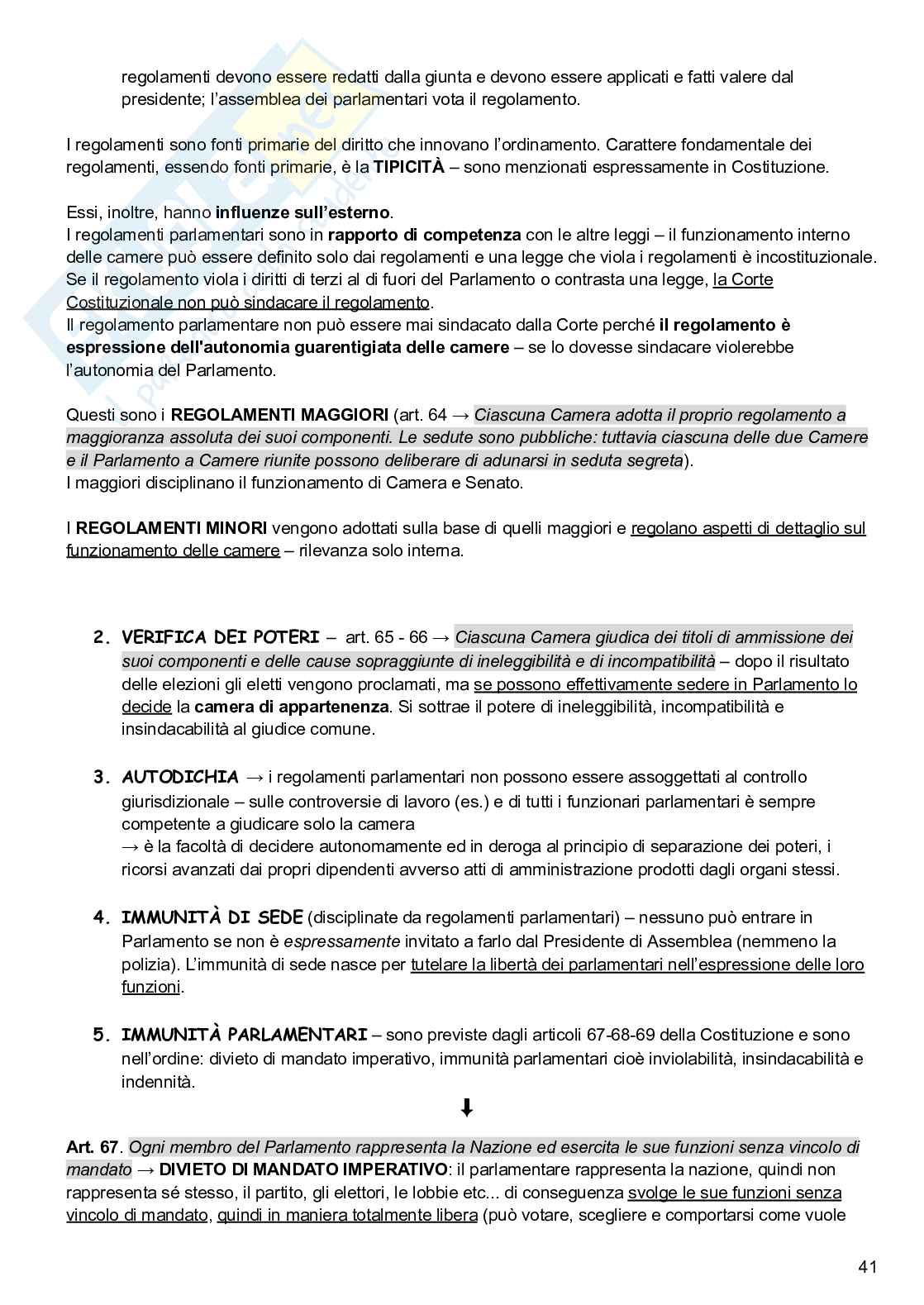 Diritto costituzionale Pag. 41