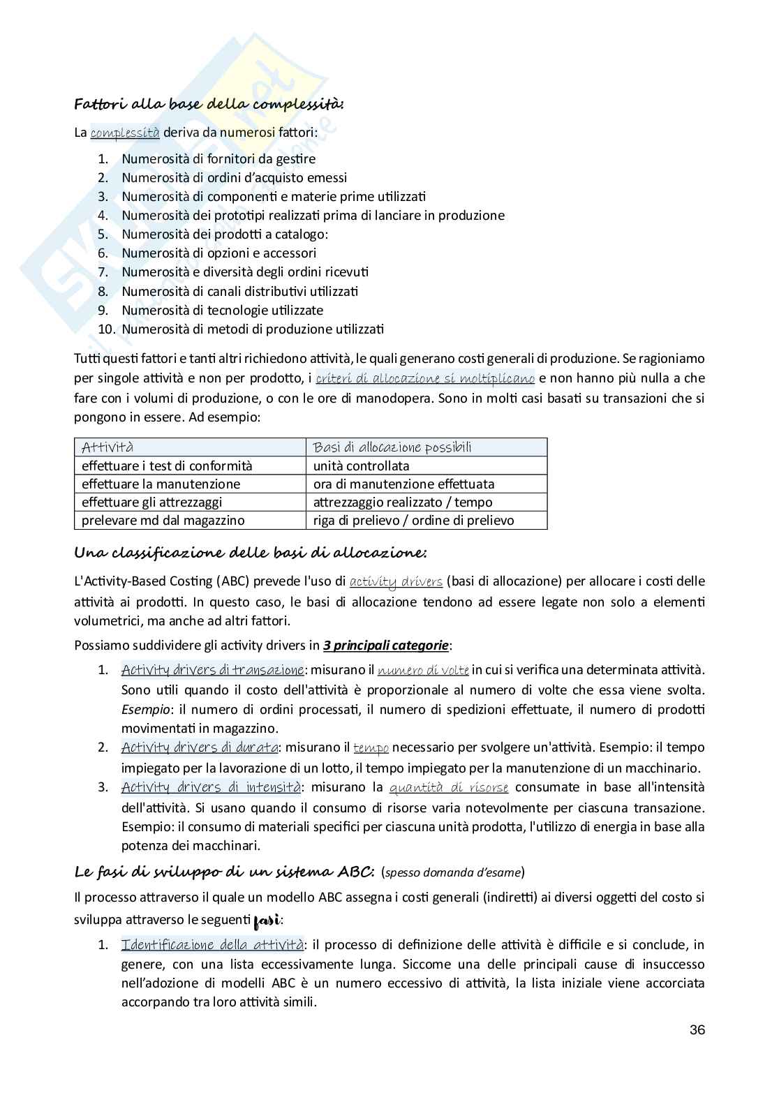 Appunti Programmazione e controllo Pag. 36