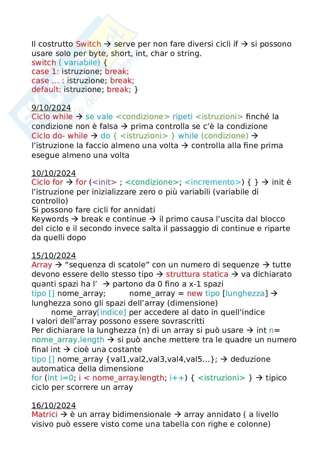 Appunti di Programmazione Java Pag. 6