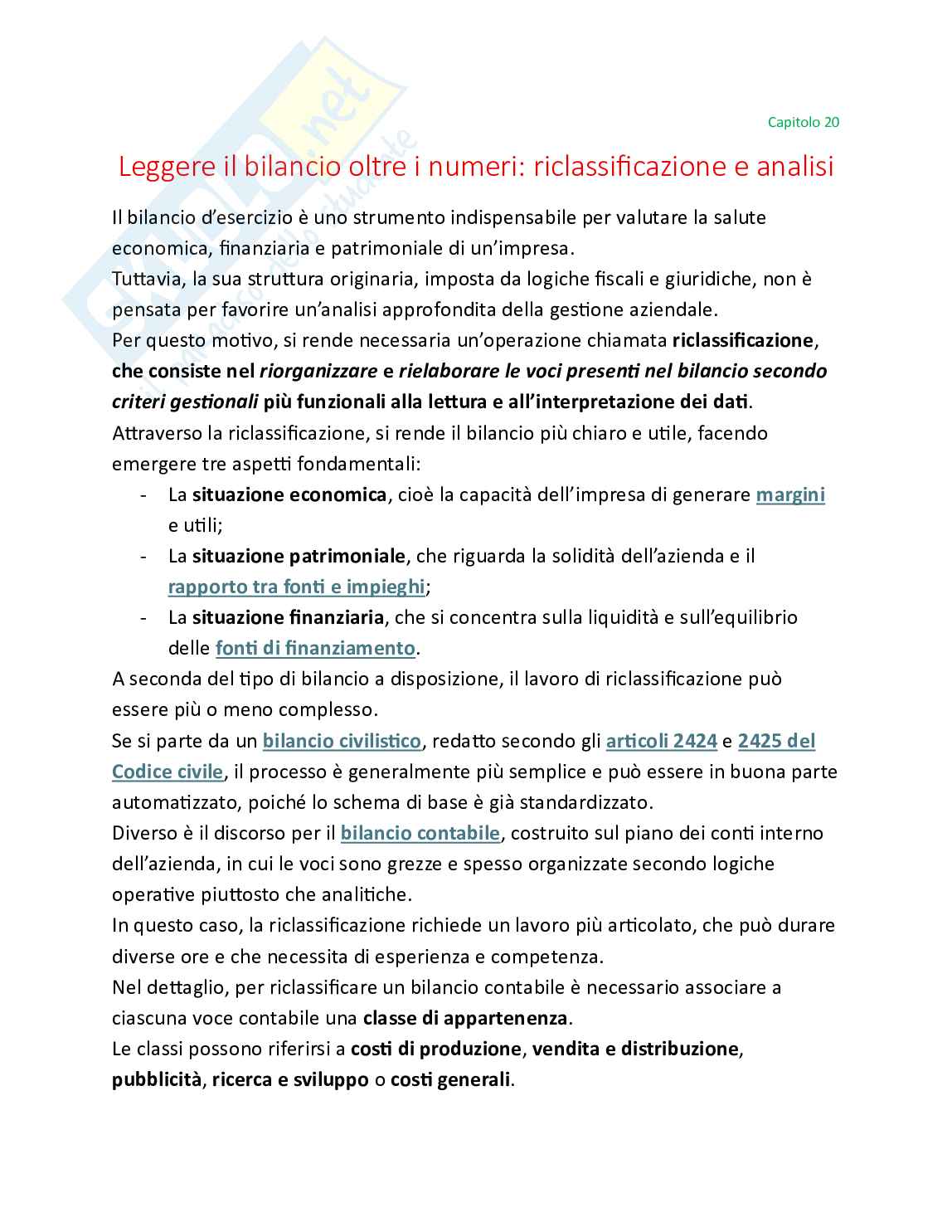 Bilancio e analisi economico-finanziaria - Teoria, parte 6 - L'analisi del bilancio Pag. 1