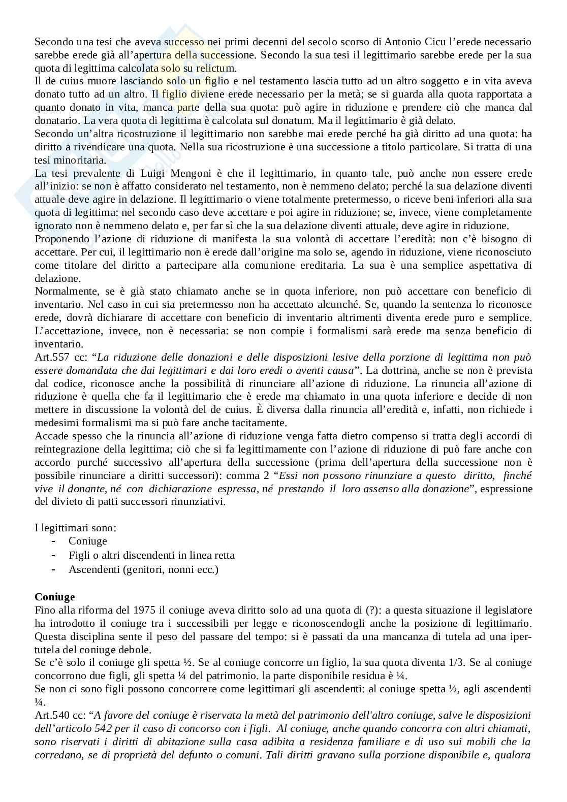 Riassunto esame Diritto ereditario, Prof. Stefini Umberto, libro consigliato Diritto delle successioni, Bonilini Pag. 26