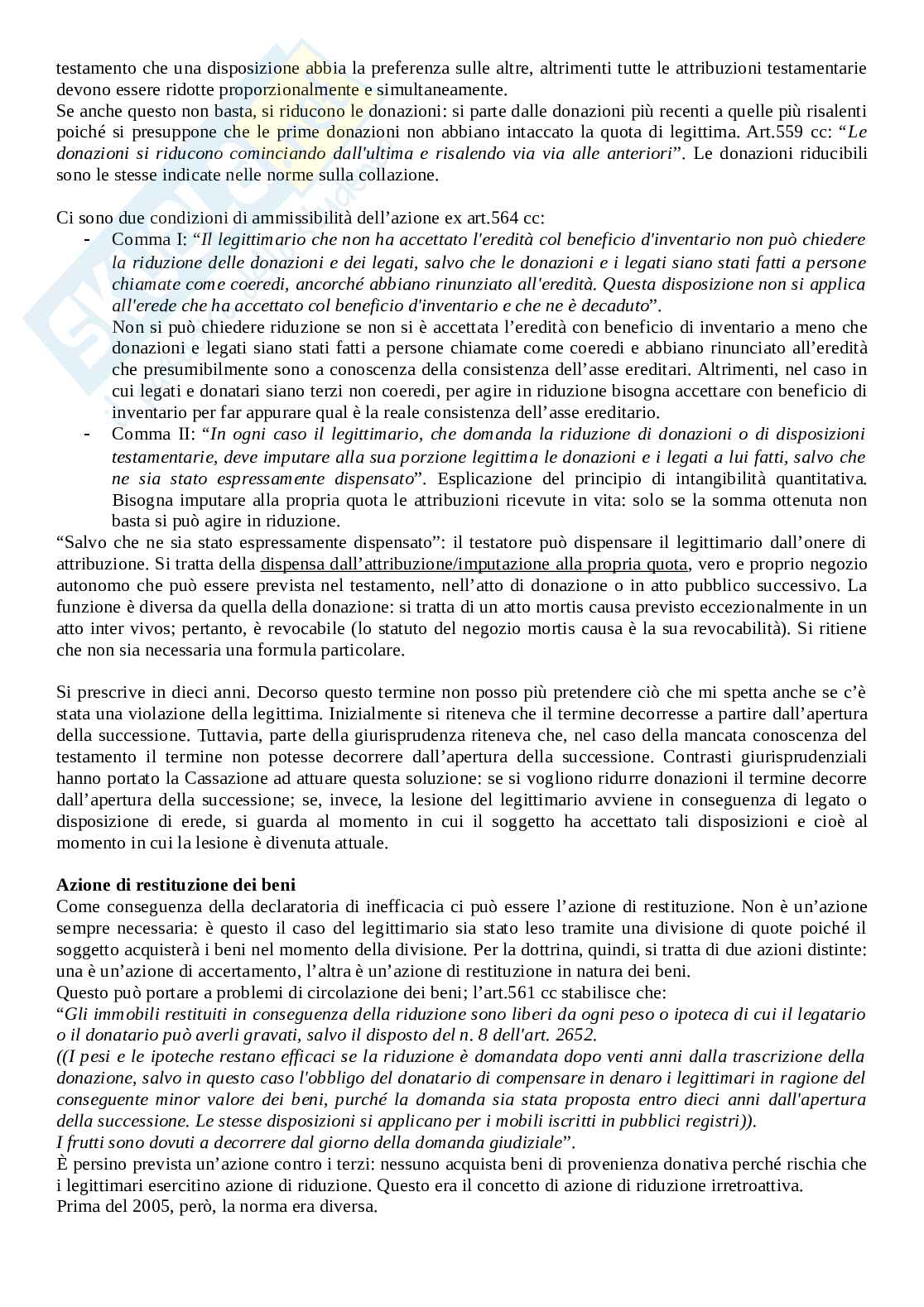 Riassunto esame Diritto ereditario, Prof. Stefini Umberto, libro consigliato Diritto delle successioni, Bonilini Pag. 31