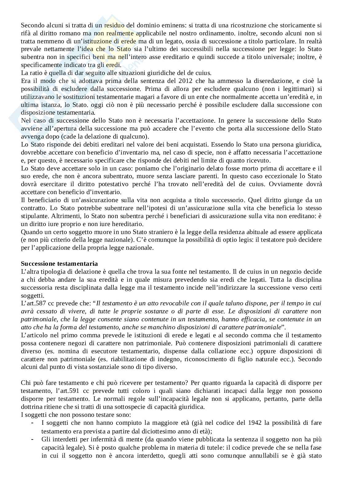 Riassunto esame Diritto ereditario, Prof. Stefini Umberto, libro consigliato Diritto delle successioni, Bonilini Pag. 36