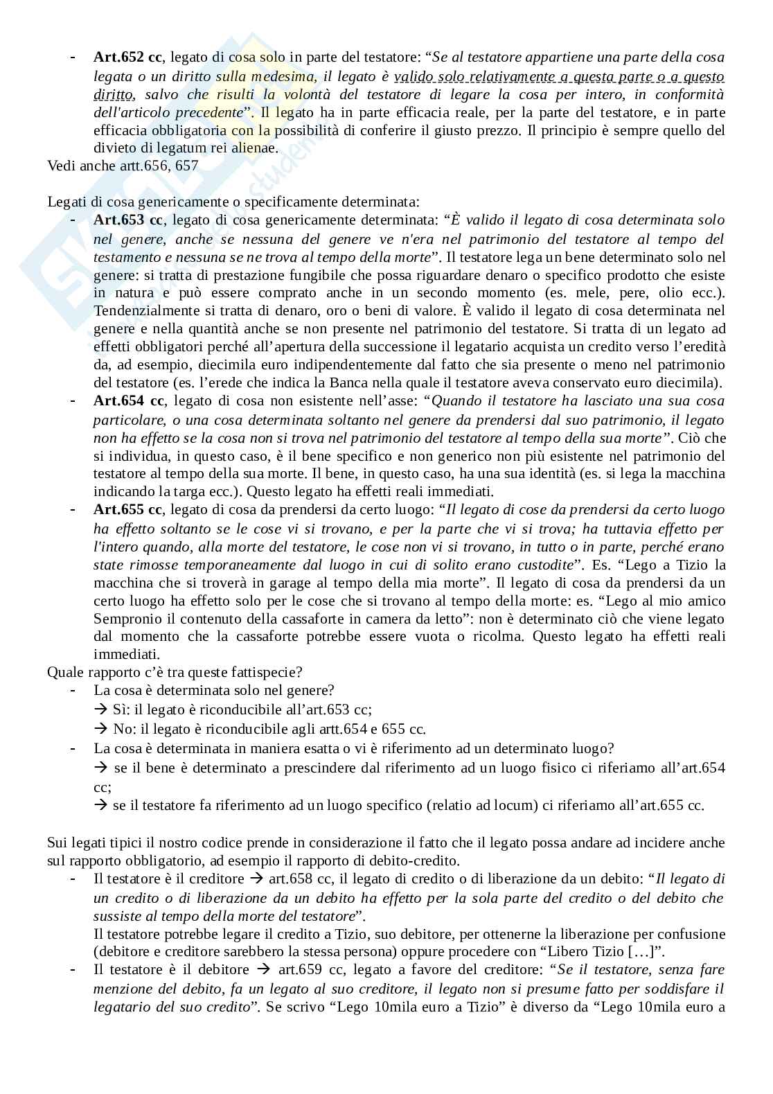Riassunto esame Diritto ereditario, Prof. Stefini Umberto, libro consigliato Diritto delle successioni, Bonilini Pag. 56