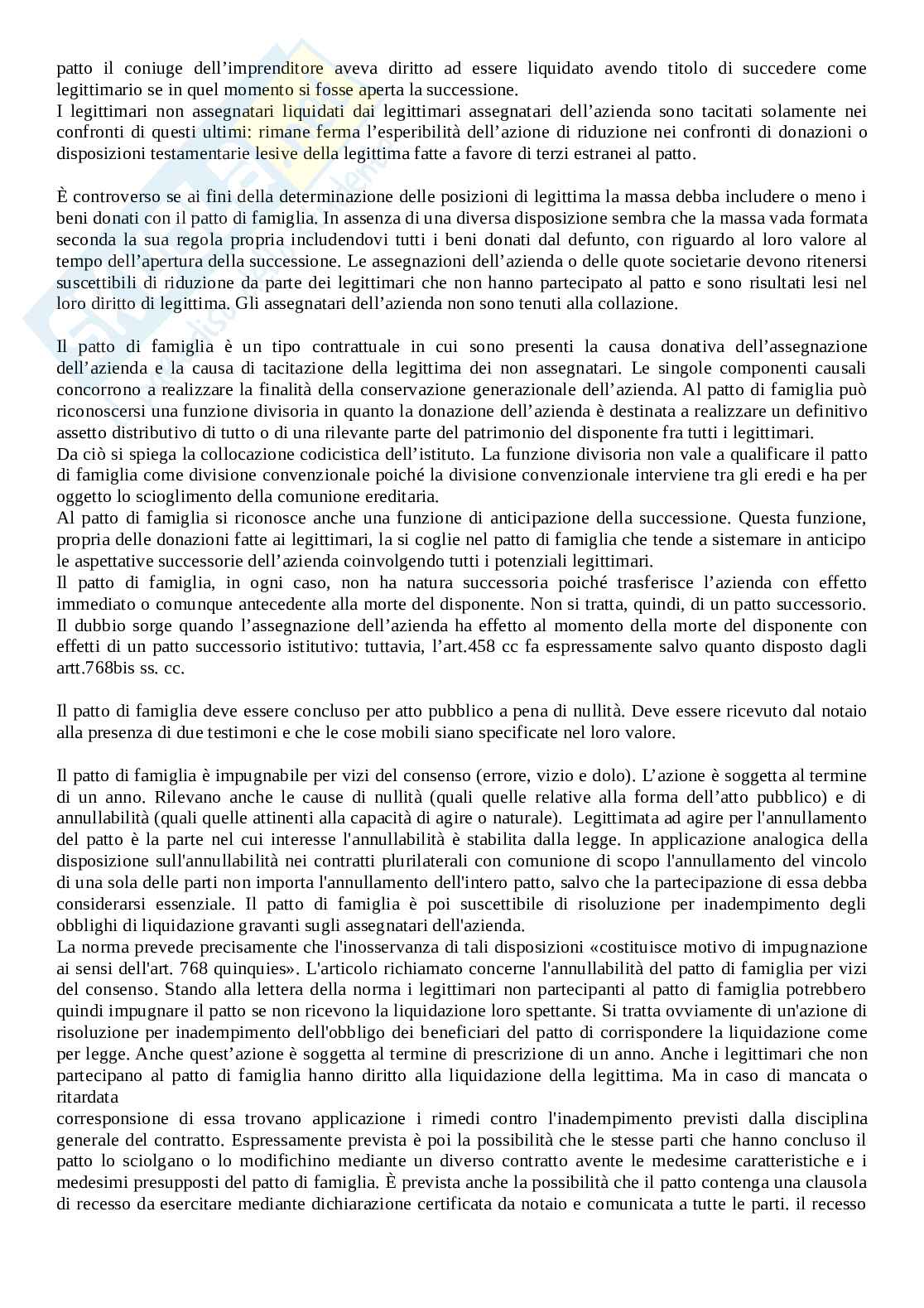 Riassunto esame Diritto ereditario, Prof. Stefini Umberto, libro consigliato Diritto delle successioni, Bonilini Pag. 61