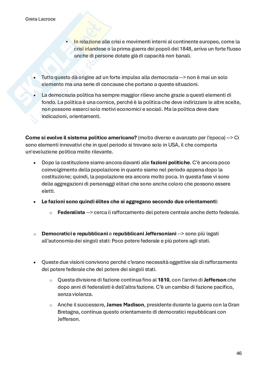 Riassunto esame Storia dell'America del nord, Stati Uniti e Canada, Prof. Maccarini Roberto, libro consigliato Dalla neutralità alle trincee. Gli Stati Uniti e la Prima guerra mondiale , Maccarini Pag. 46