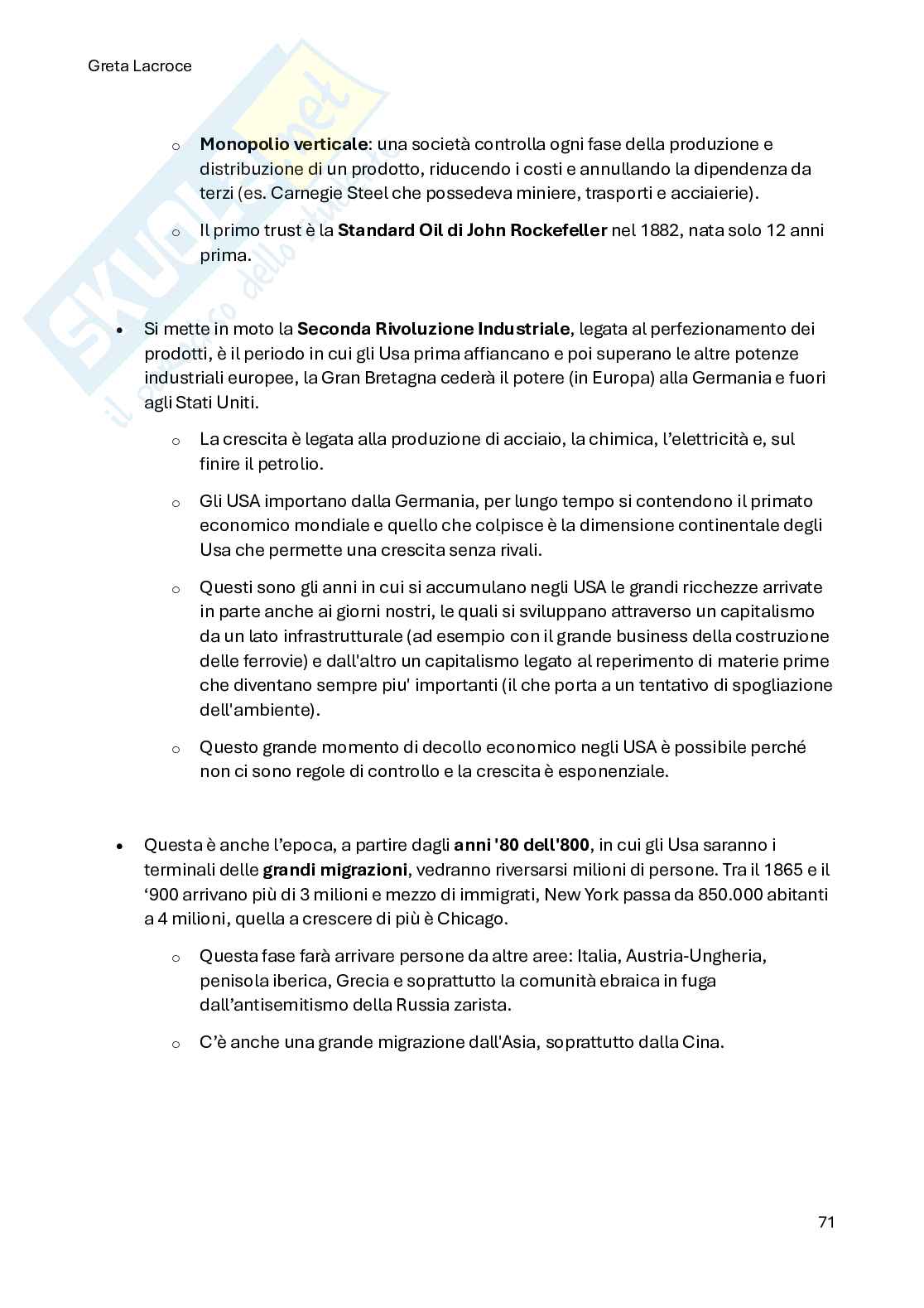 Riassunto esame Storia dell'America del nord, Stati Uniti e Canada, Prof. Maccarini Roberto, libro consigliato Dalla neutralità alle trincee. Gli Stati Uniti e la Prima guerra mondiale , Maccarini Pag. 71