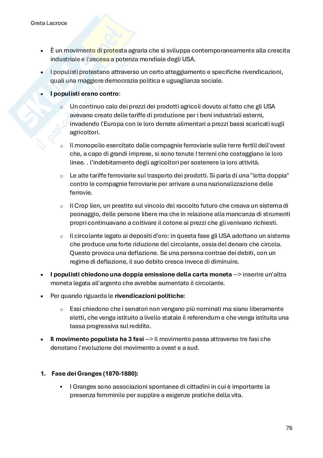 Riassunto esame Storia dell'America del nord, Stati Uniti e Canada, Prof. Maccarini Roberto, libro consigliato Dalla neutralità alle trincee. Gli Stati Uniti e la Prima guerra mondiale , Maccarini Pag. 76