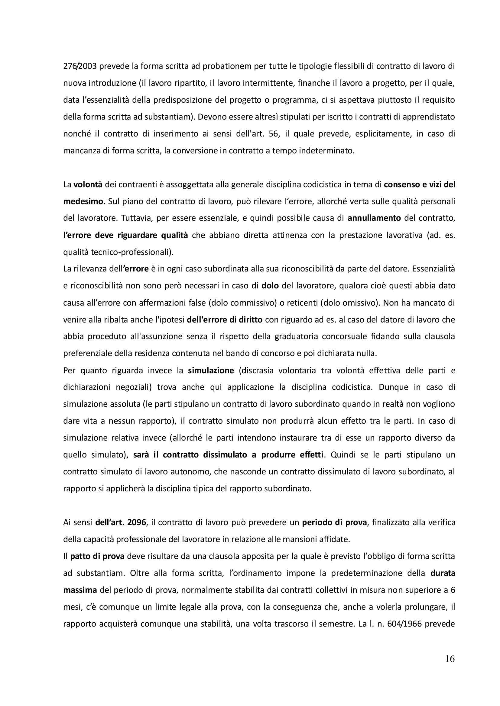 Riassunto esame Diritto del lavoro, prof. Fontana, libro consigliato Il rapporto di lavoro subordinato, aggiornato alla riforma Fornero, Carinci, Tosi, Treu Pag. 16
