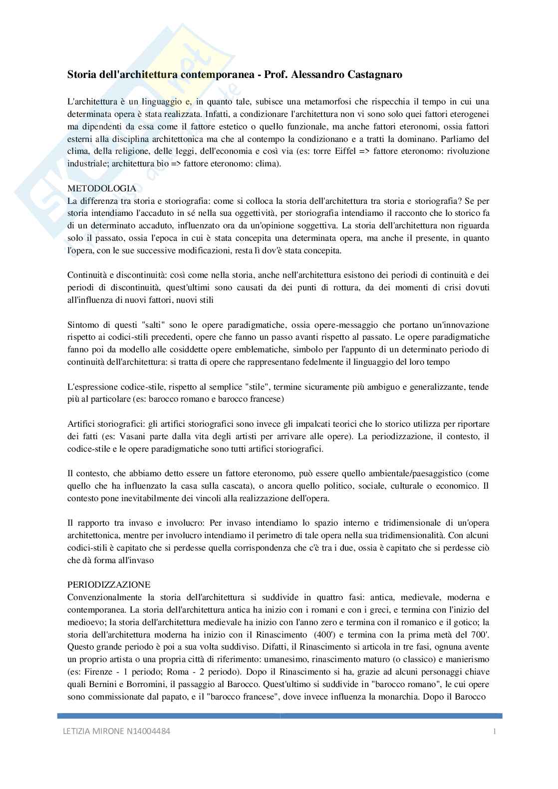 Storia dell'architettura contemporanea Pag. 1