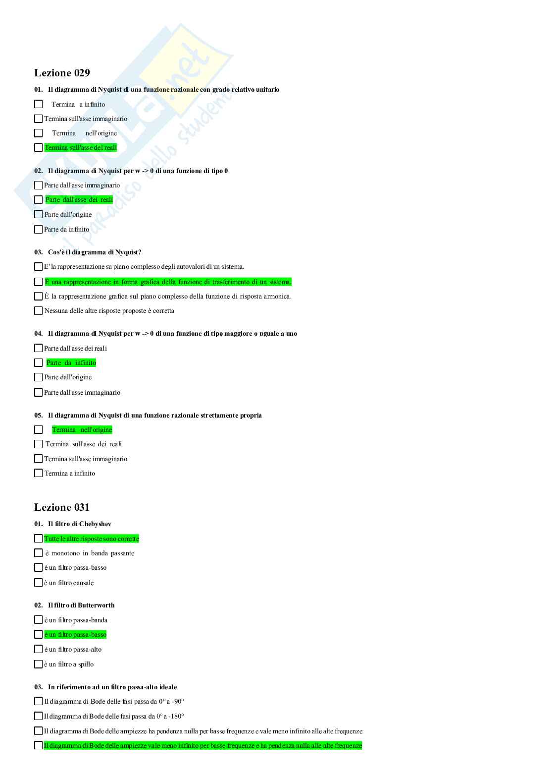 Paniere Fondamenti di automatica Pag. 16