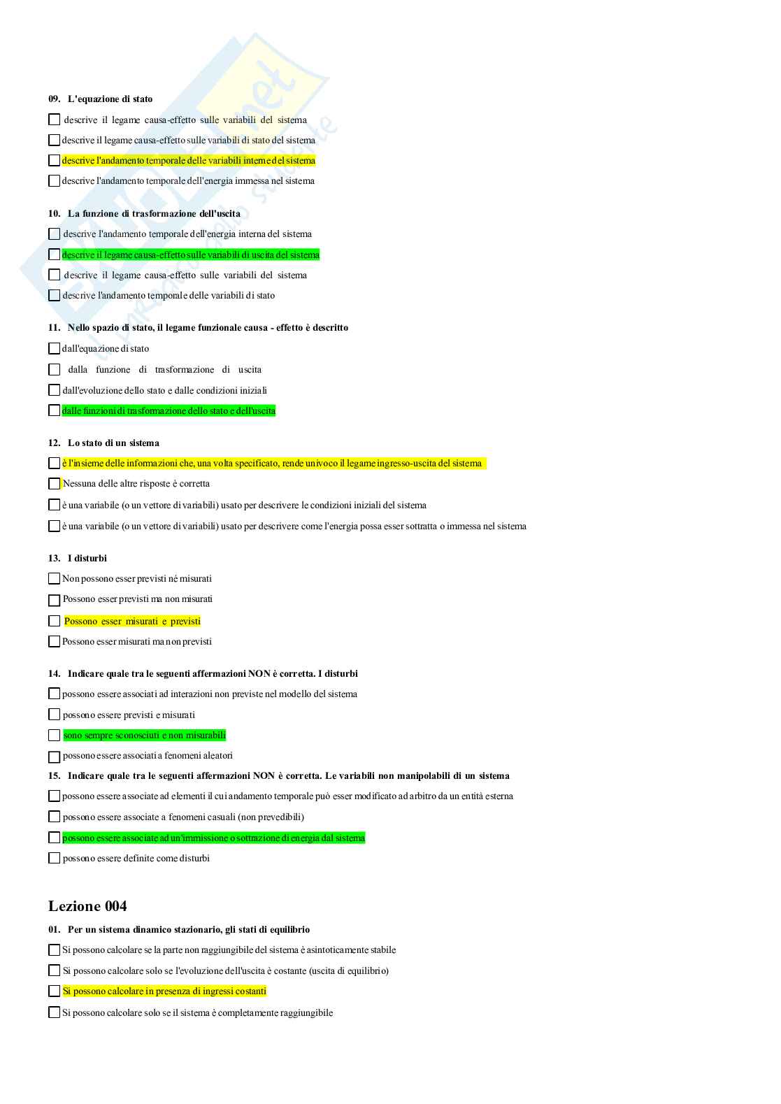 Paniere Fondamenti di automatica Pag. 2