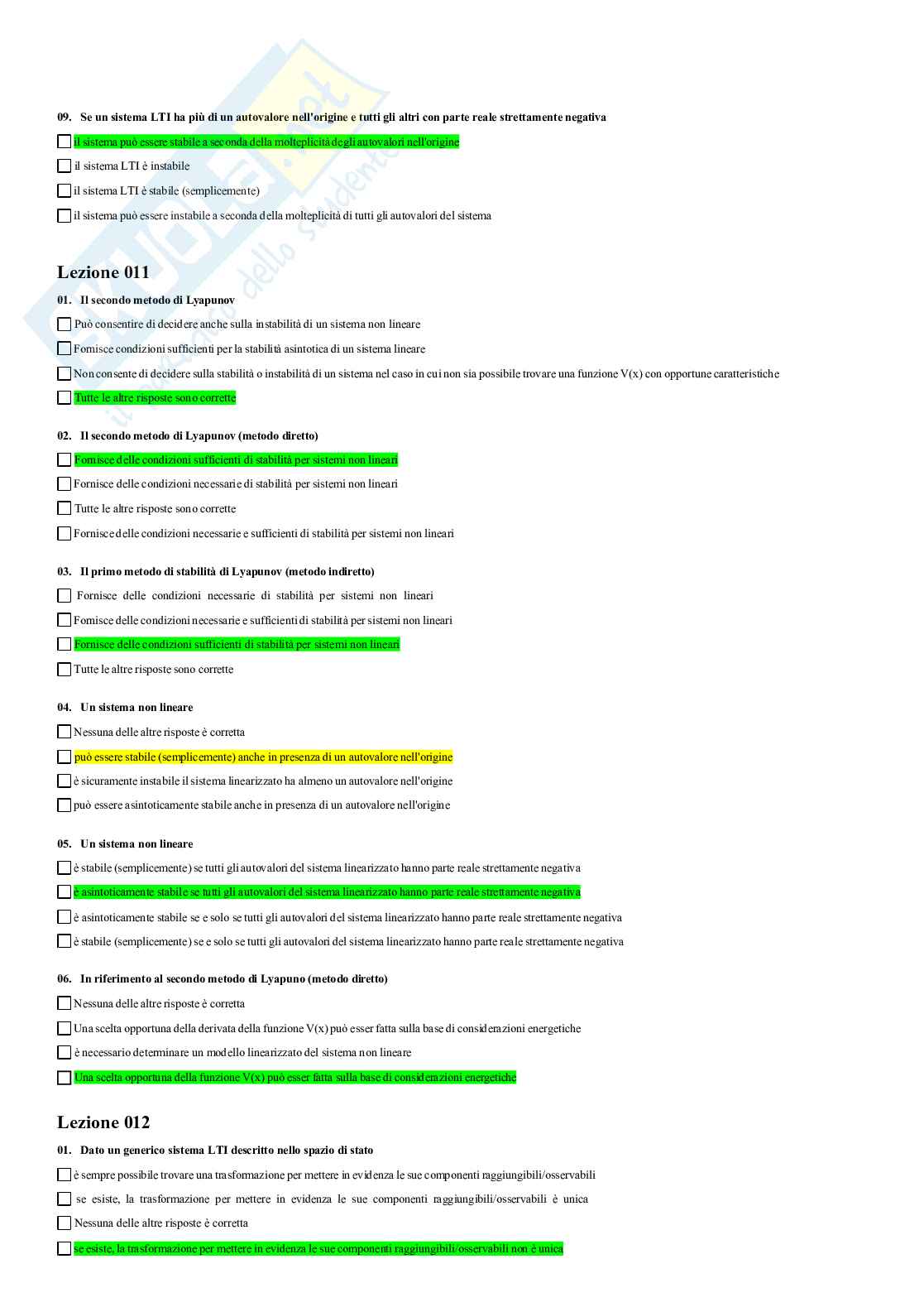 Paniere Fondamenti di automatica Pag. 6
