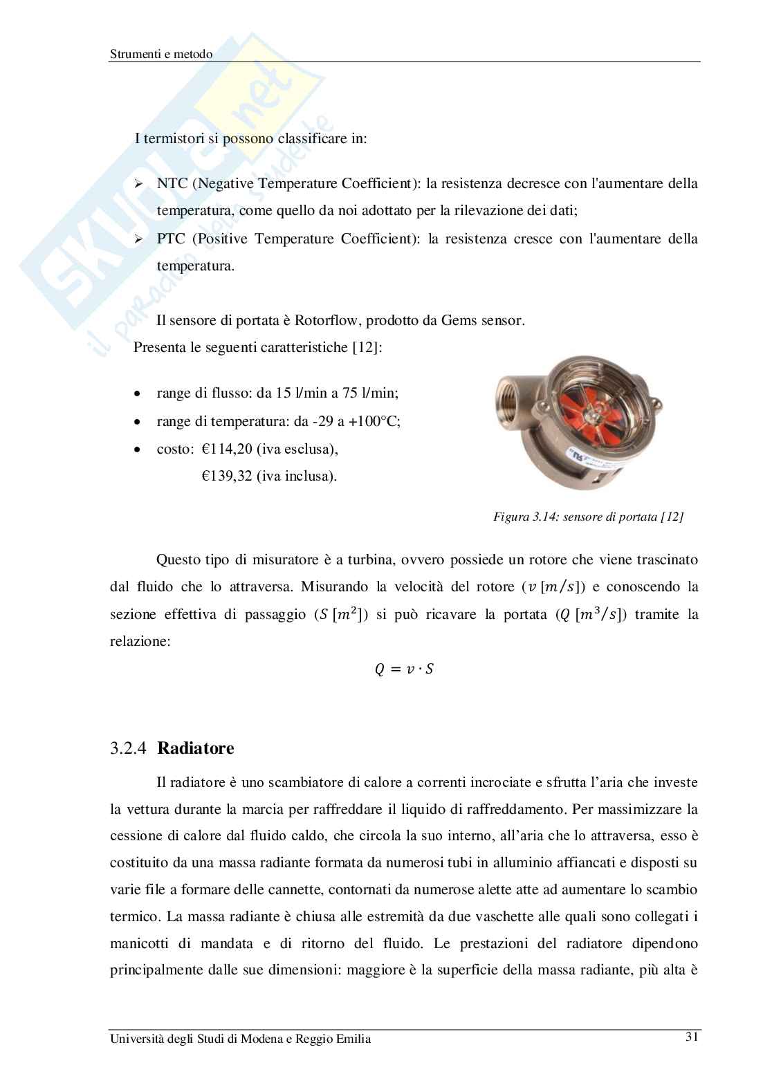 Modellazione del sistema di raffreddamento della monoposto formula SAE Pag. 31