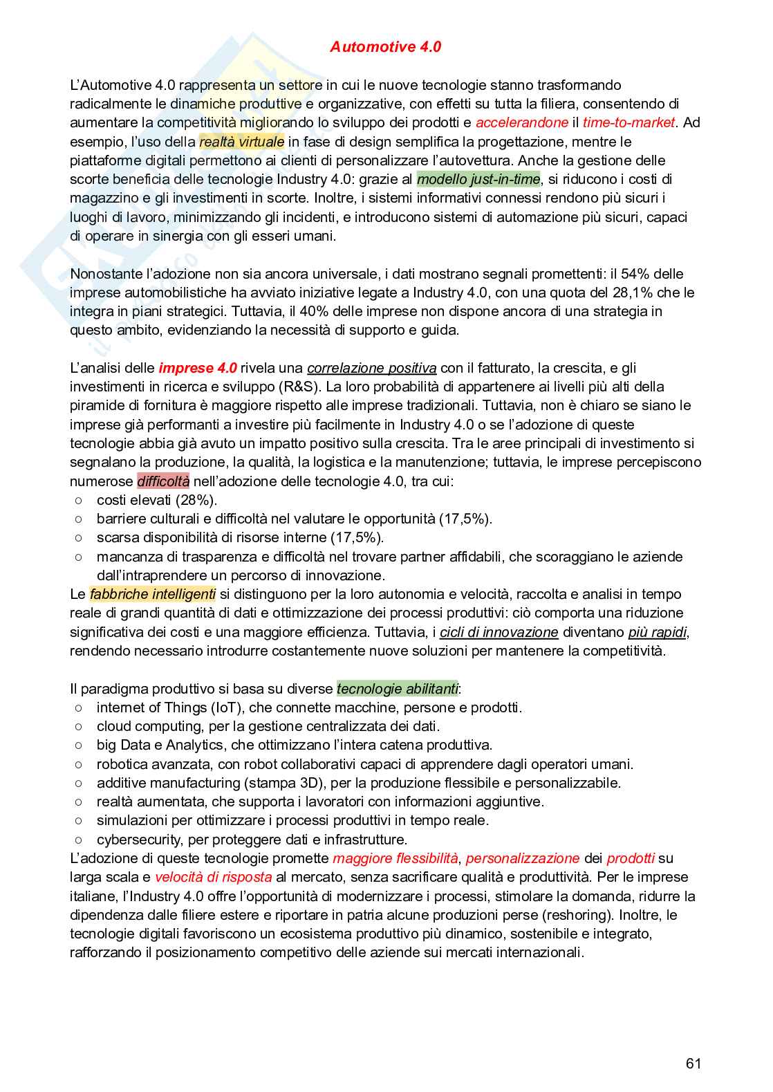 Appunti completi di Economia e istituzioni dei distretti industriali Pag. 61