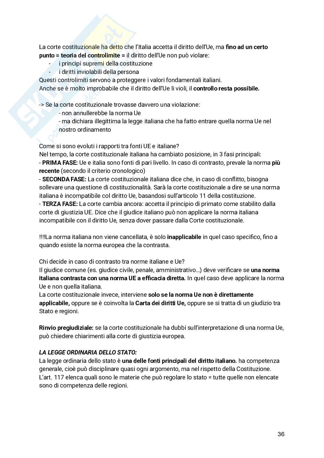 Diritto costituzionale  Pag. 36