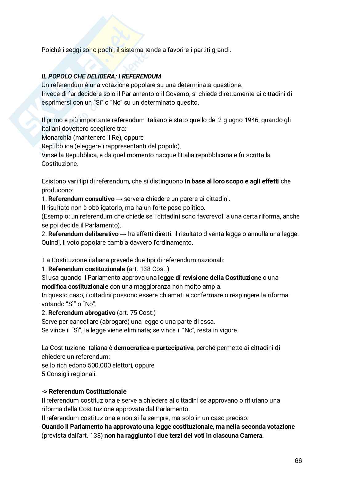 Diritto costituzionale  Pag. 66