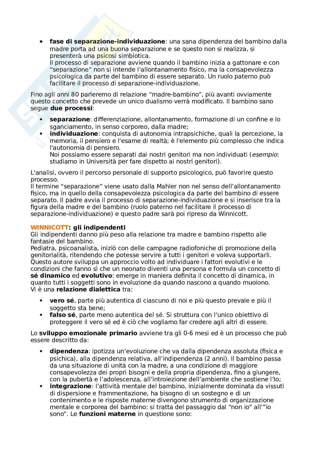 Psicodinamica dello sviluppo e della vita familiare Pag. 6