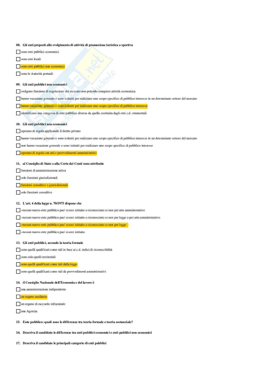 Paniere diritto amministrativo - risposte multiple Pag. 41