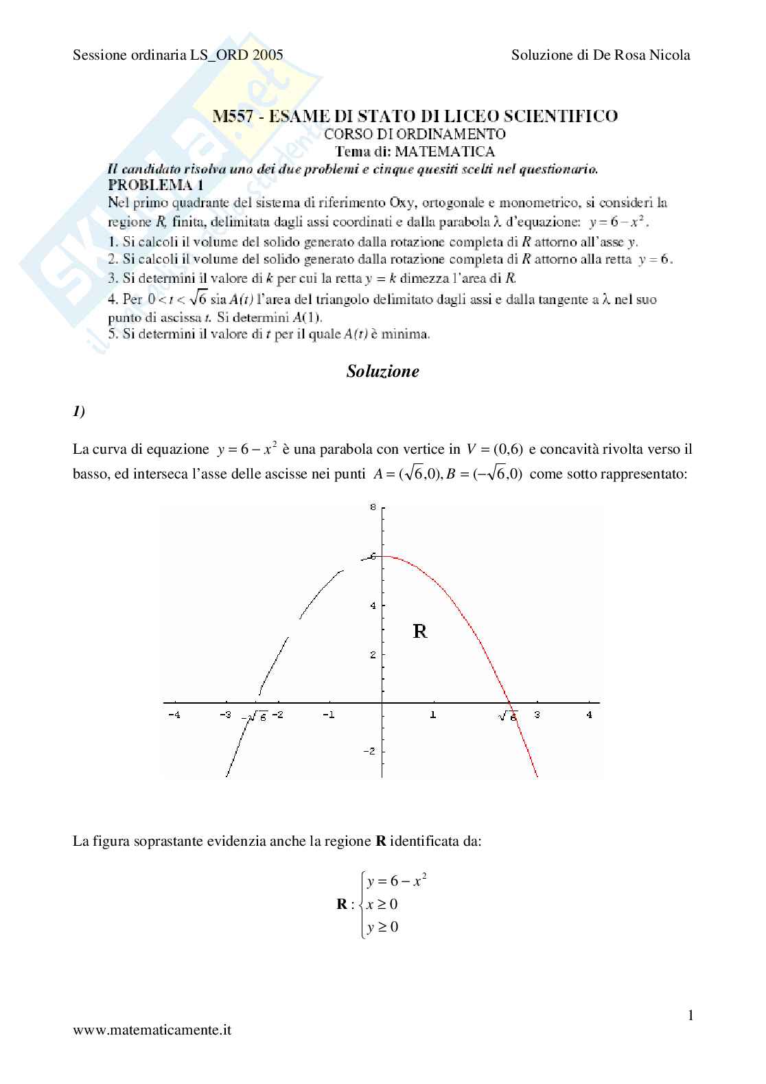 2005 - Liceo Scientifico di ordinamento Pag. 1