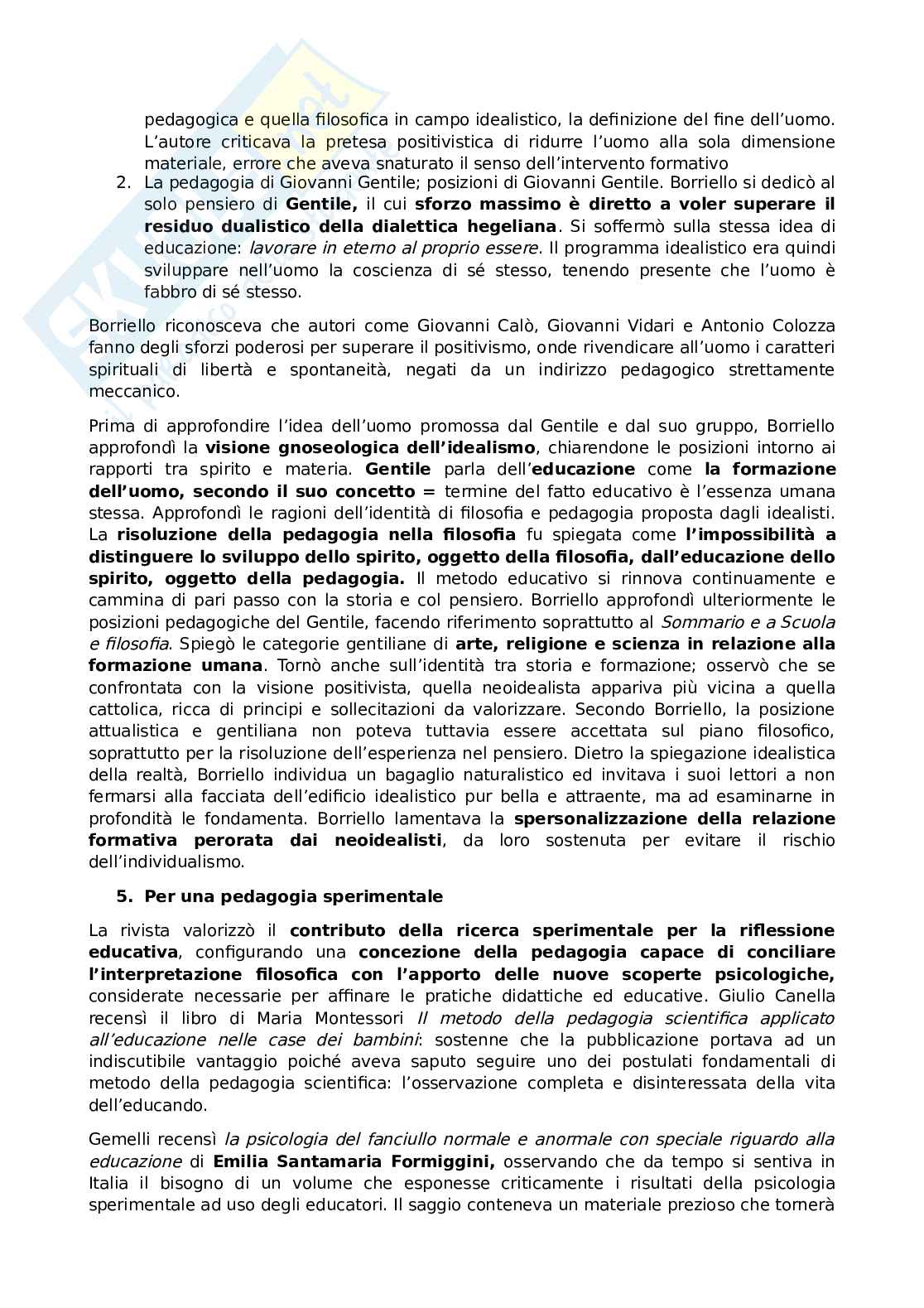 Riassunto esame Storia della pedagogia e delle Istituzioni educative, Prof. Marrone Andrea, libro consigliato Tra herbartiani e neorealisti, Marrone Pag. 31