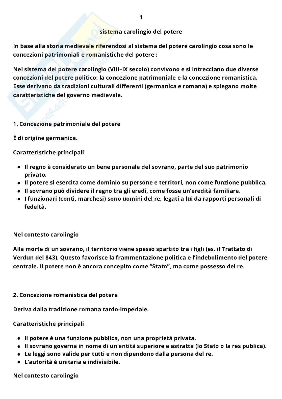 Appunti di lezione di Storia medievale Pag. 1