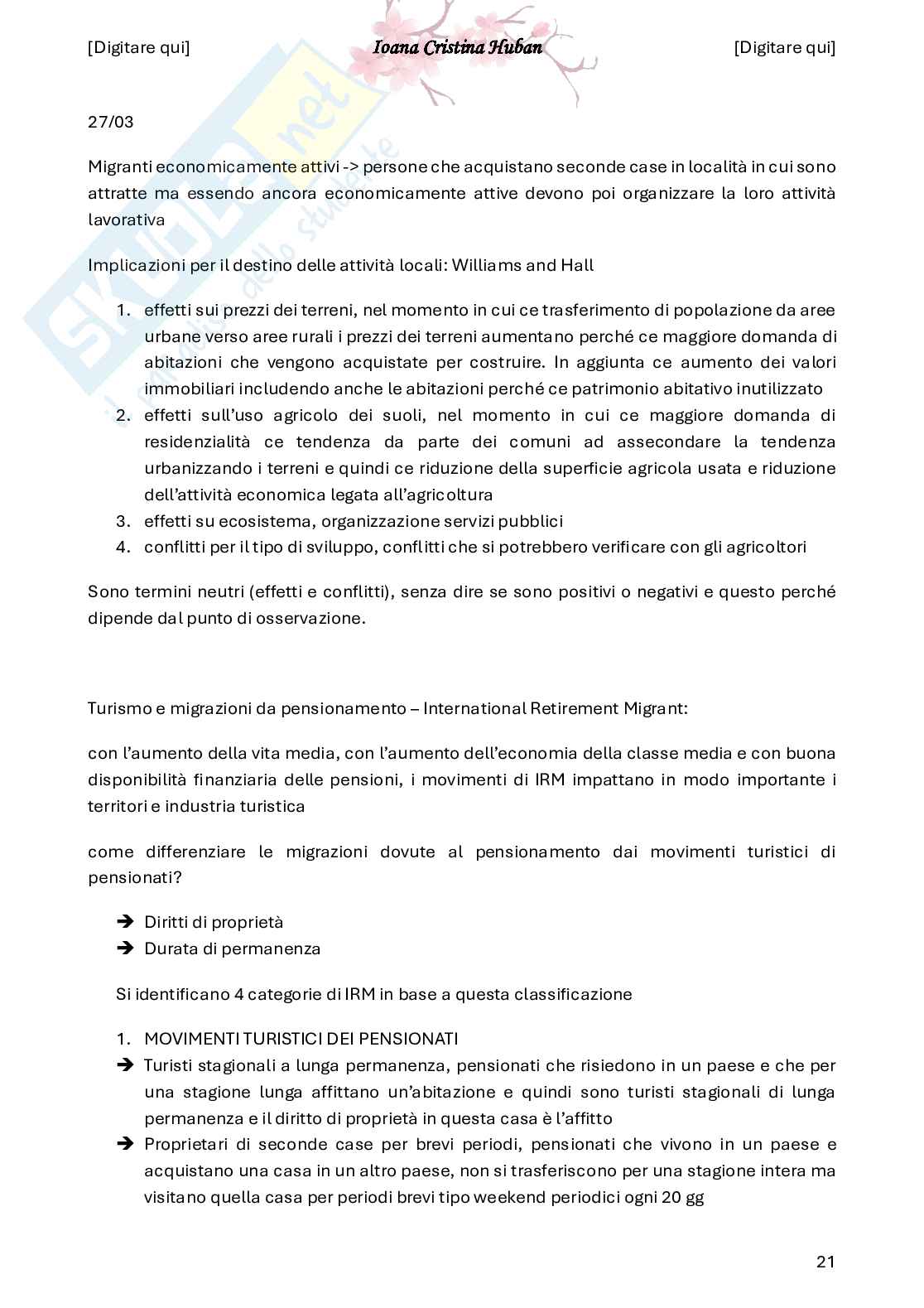 Appunti di Geografia del turismo Pag. 21