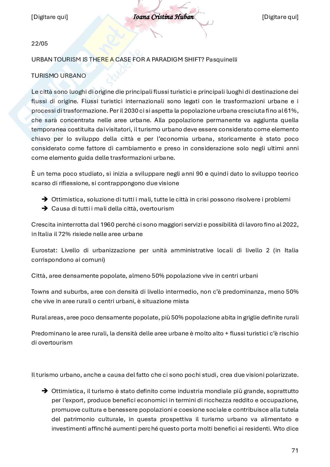 Appunti di Geografia del turismo Pag. 71