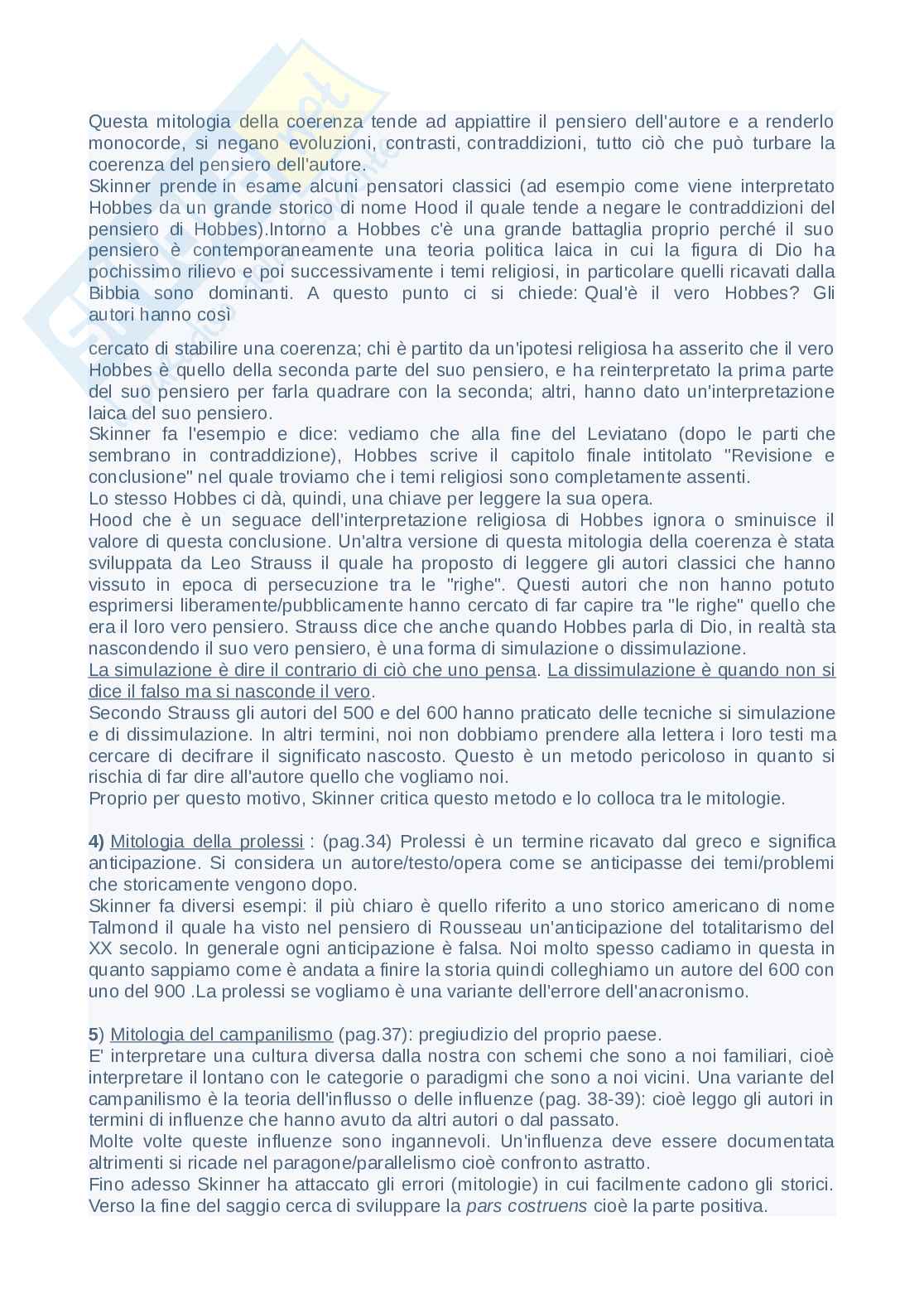 Riassunto esame Filosofia della mente, Prof. Cataldi Madonna Luigi, libro consigliato Dell'interpretazione, Skinner Pag. 2