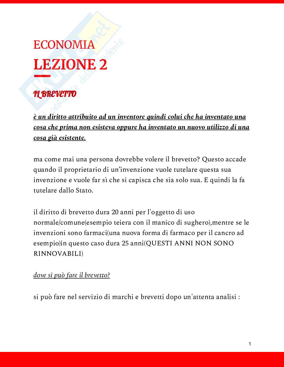 Economia aziendale - Seconda lezione Pag. 1