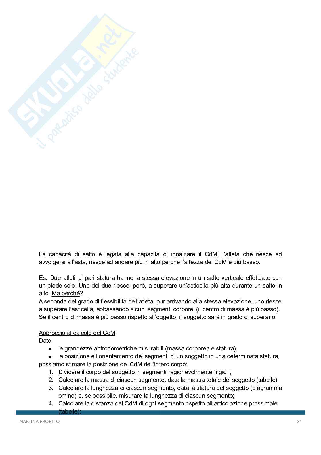 Biomeccanica dell'attività motoria Pag. 31