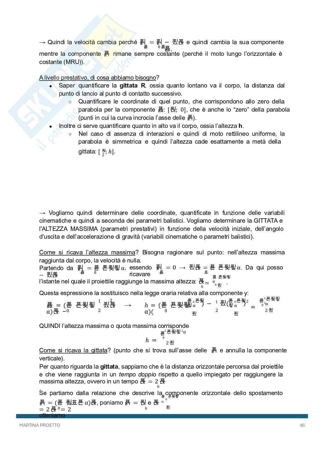 Biomeccanica dell'attività motoria Pag. 46