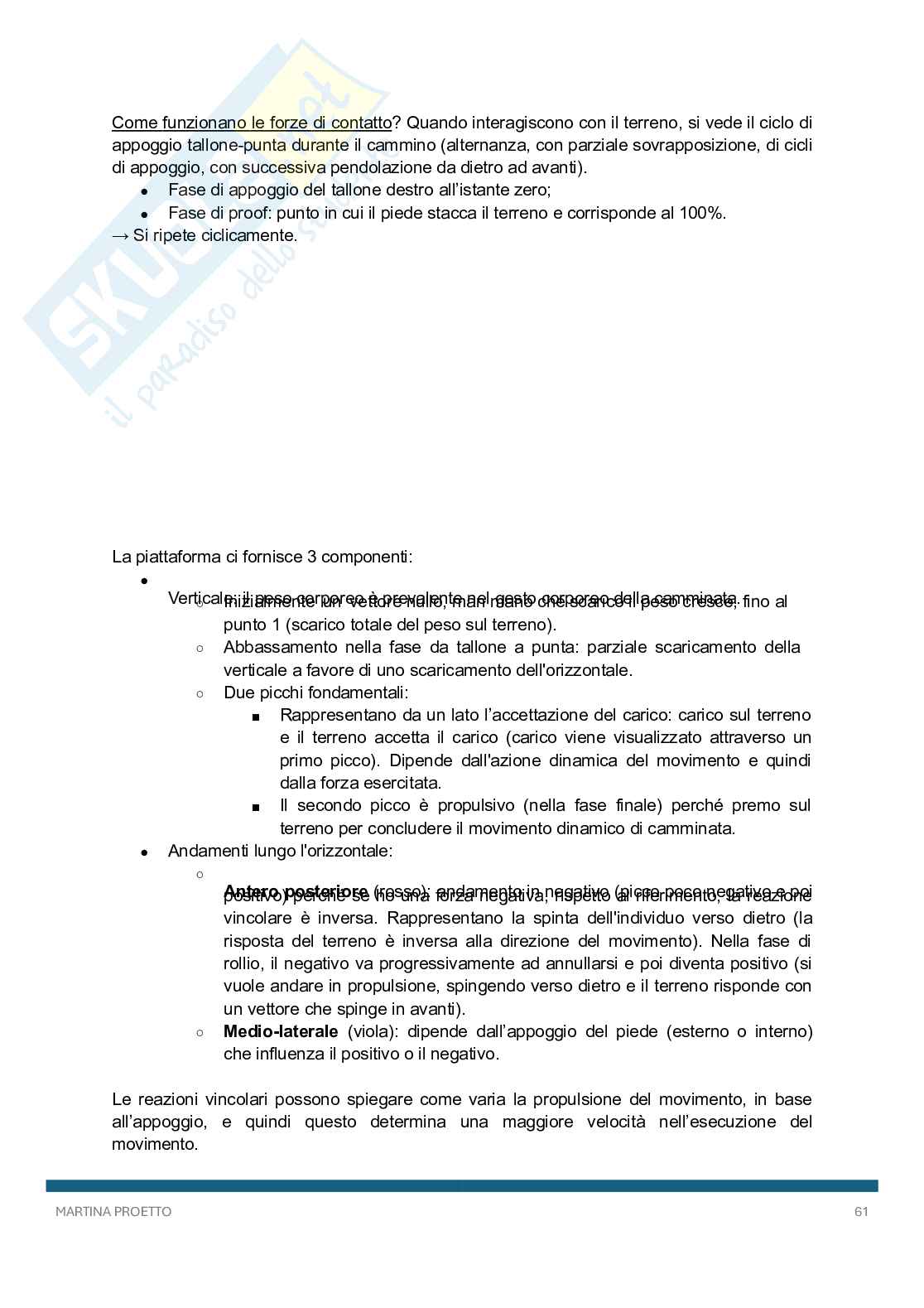 Biomeccanica dell'attività motoria Pag. 61
