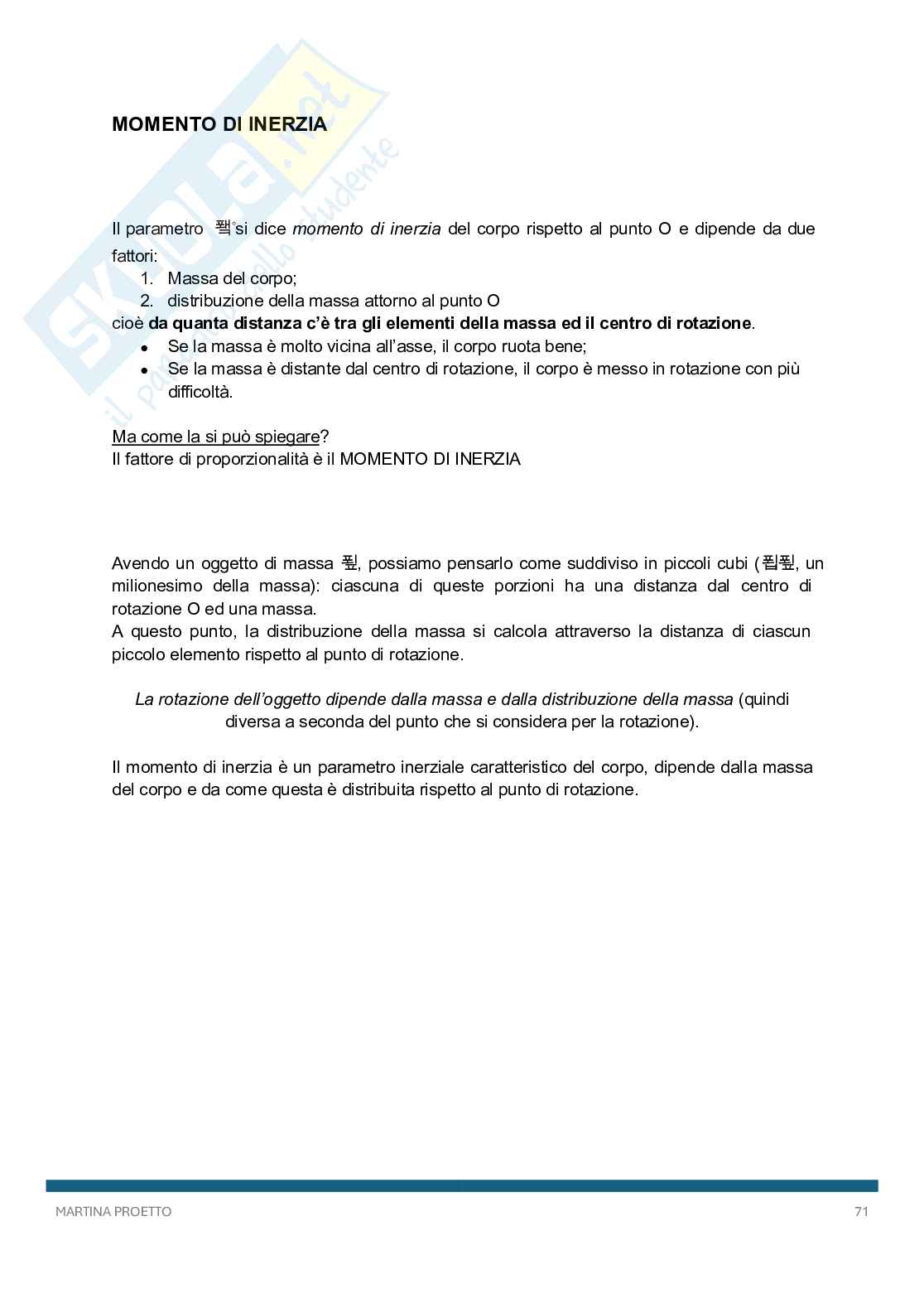 Biomeccanica dell'attività motoria Pag. 71