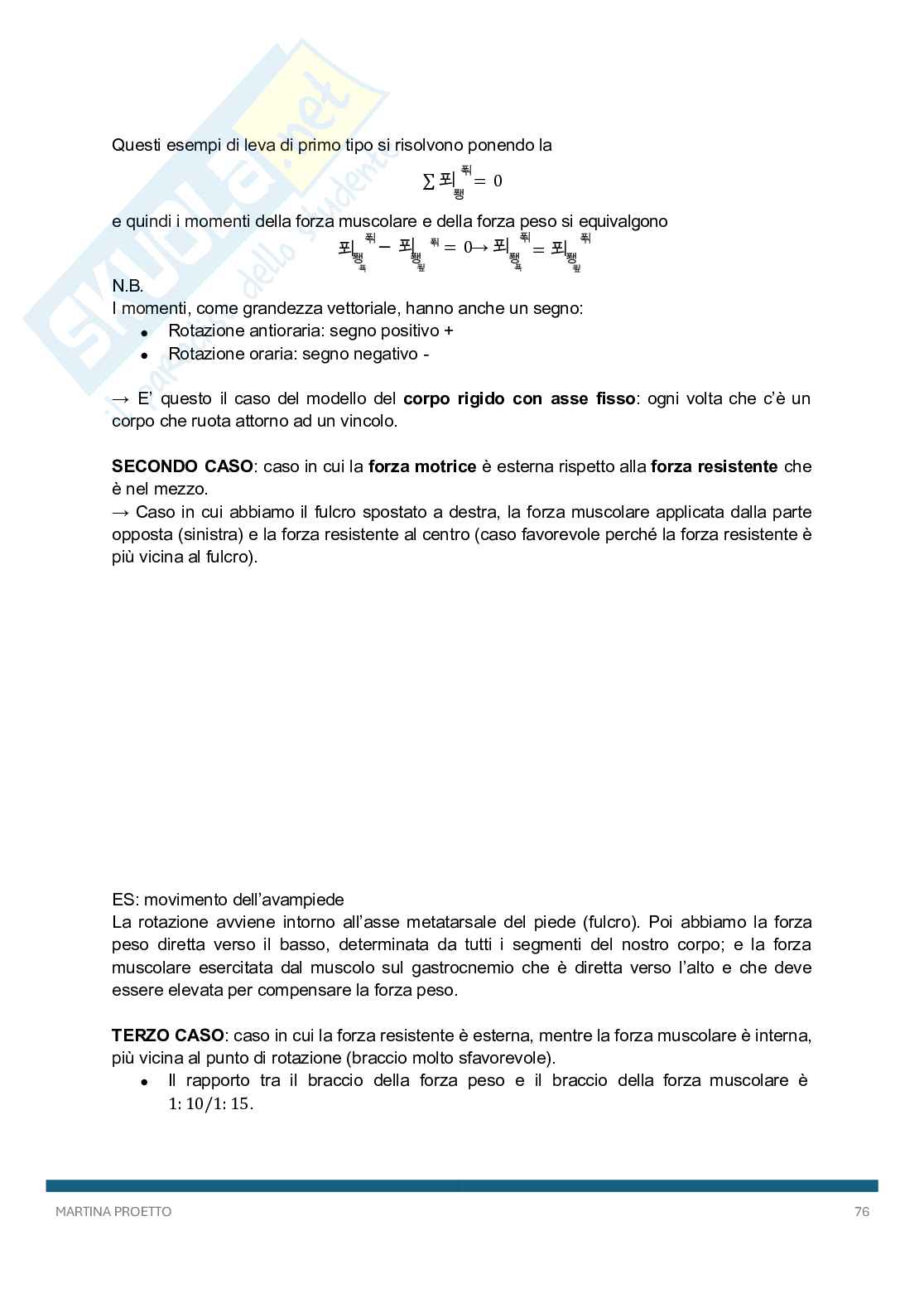 Biomeccanica dell'attività motoria Pag. 76