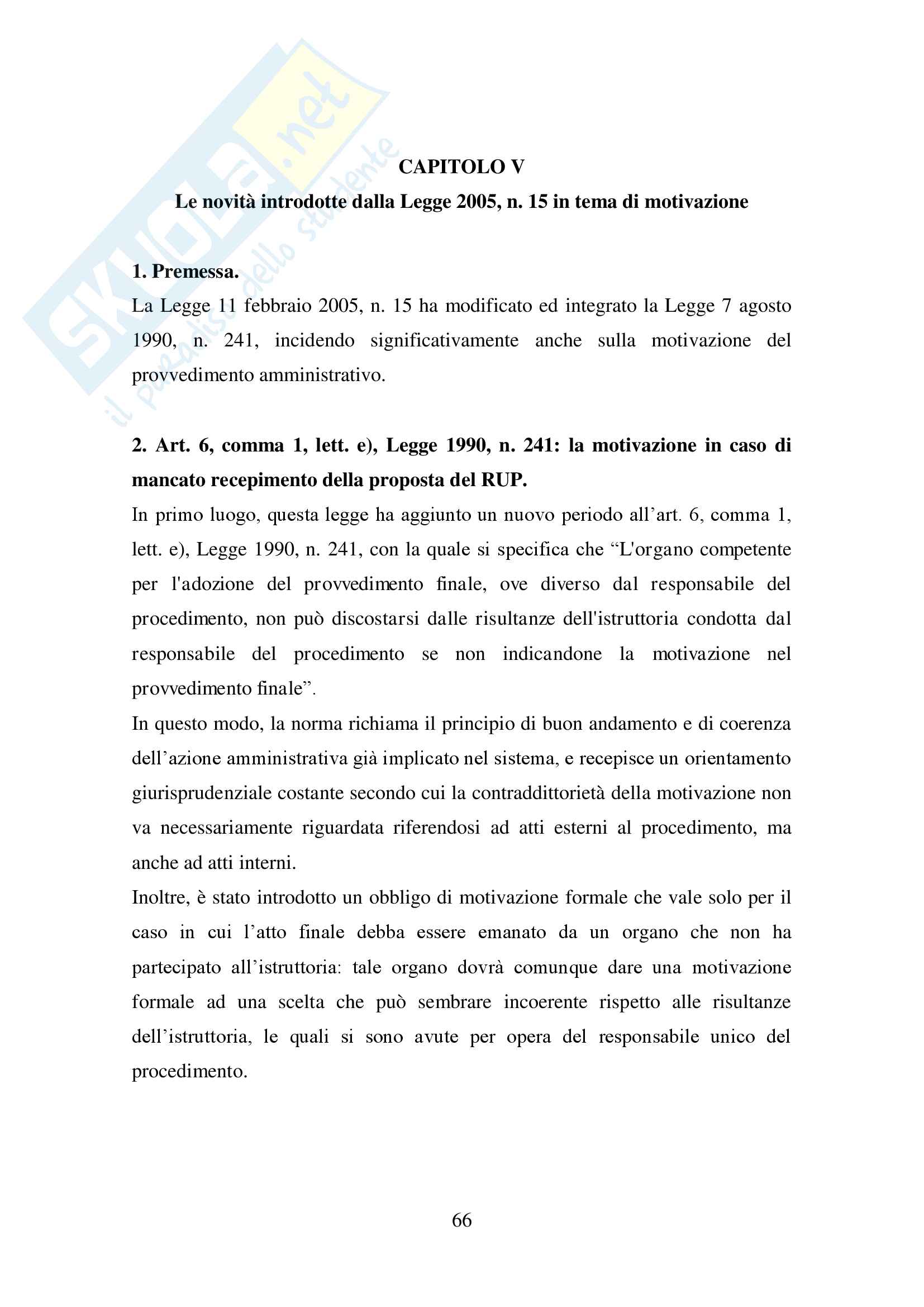 Tesi di Laurea in Diritto Amministrativo "La motivazione del provvedimento amministrativo", Relatore: Prof.ssa Mariacristina Santini, Anno Accademico 2015/2016 Pag. 71