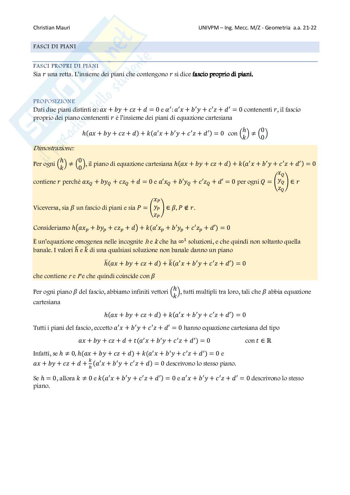 Appunti di Geometria e algebra lineare Pag. 81