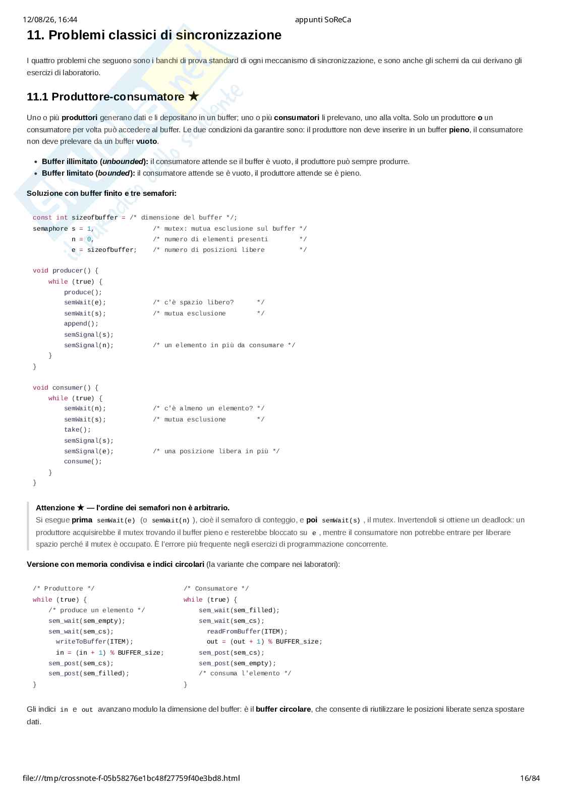 Appunti completi di Sistemi operativi e reti di calcolatori (SoReCa) - teoria, esercizi Pag. 16