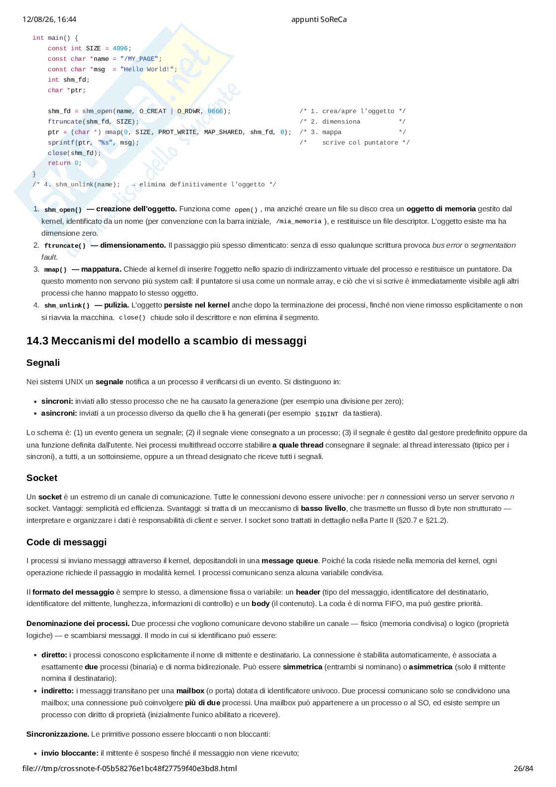 Appunti completi di Sistemi operativi e reti di calcolatori (SoReCa) - teoria, esercizi Pag. 26
