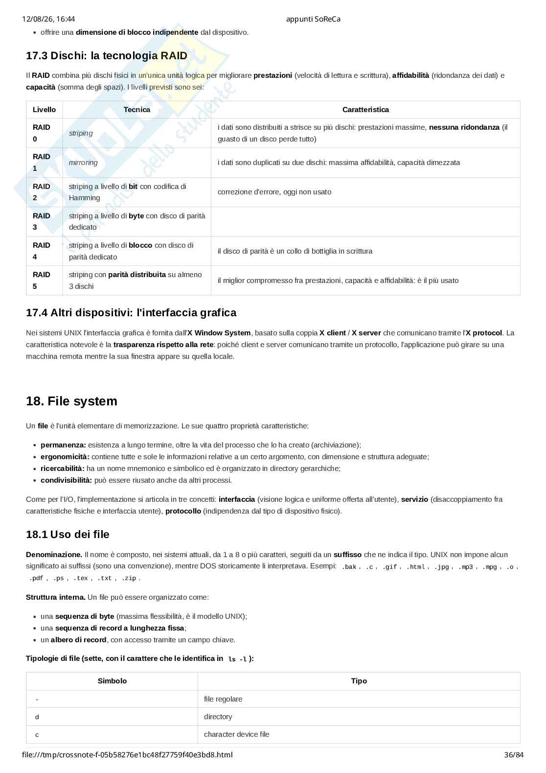 Appunti completi di Sistemi operativi e reti di calcolatori (SoReCa) - teoria, esercizi Pag. 36