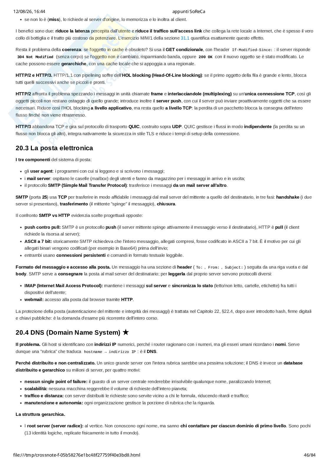 Appunti completi di Sistemi operativi e reti di calcolatori (SoReCa) - teoria, esercizi Pag. 46