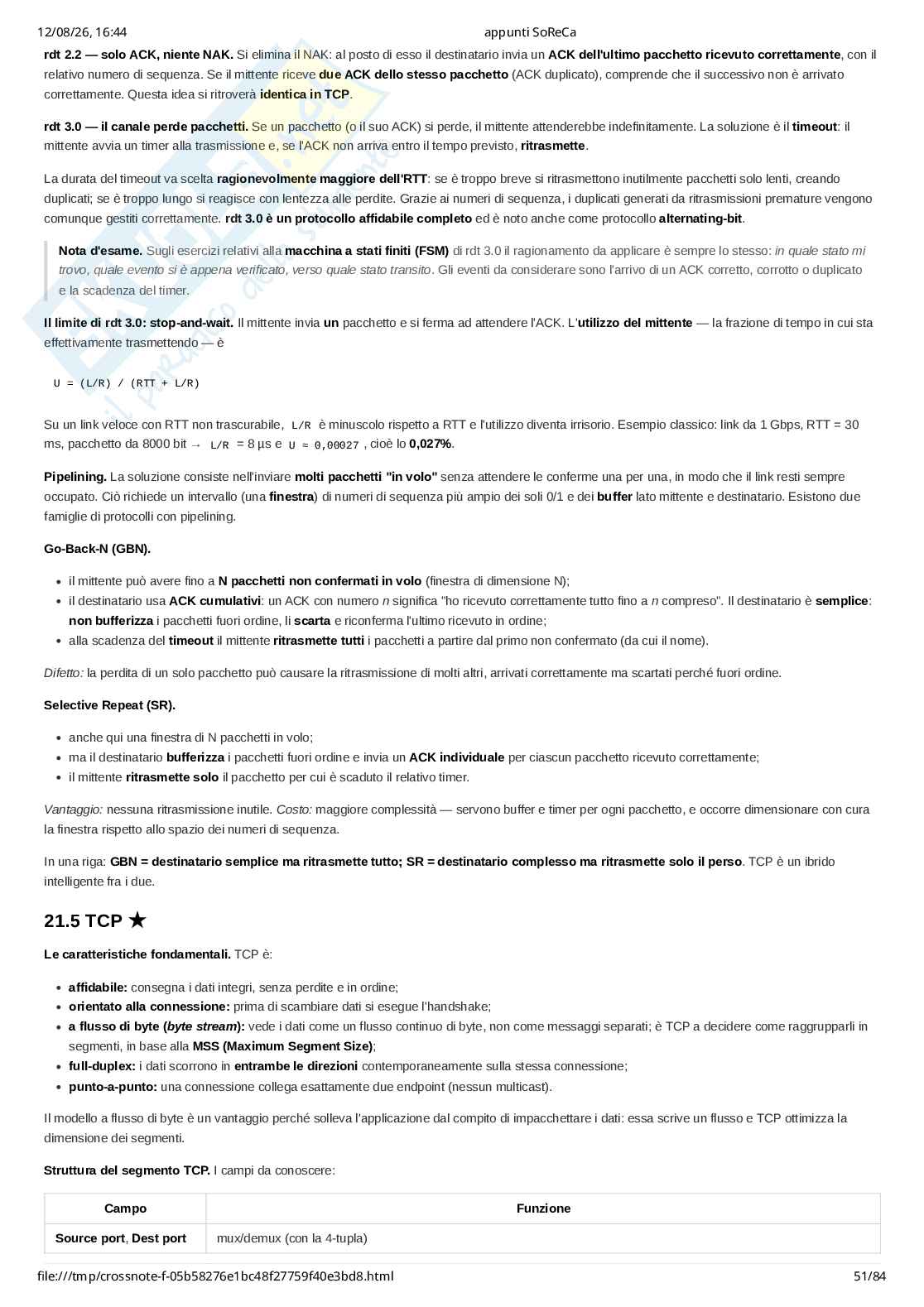 Appunti completi di Sistemi operativi e reti di calcolatori (SoReCa) - teoria, esercizi Pag. 51