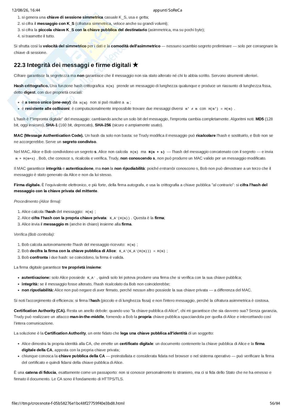 Appunti completi di Sistemi operativi e reti di calcolatori (SoReCa) - teoria, esercizi Pag. 56
