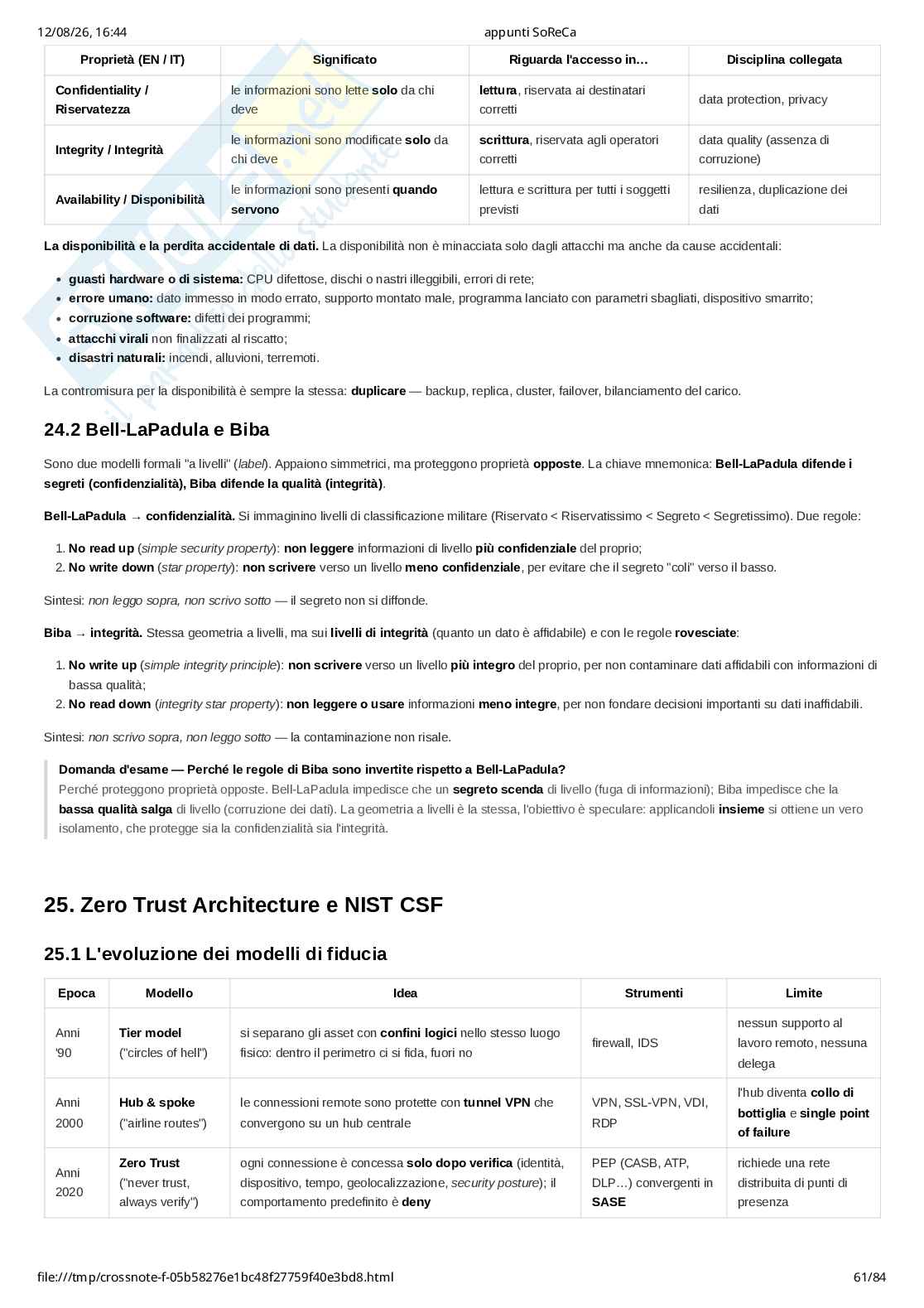 Appunti completi di Sistemi operativi e reti di calcolatori (SoReCa) - teoria, esercizi Pag. 61
