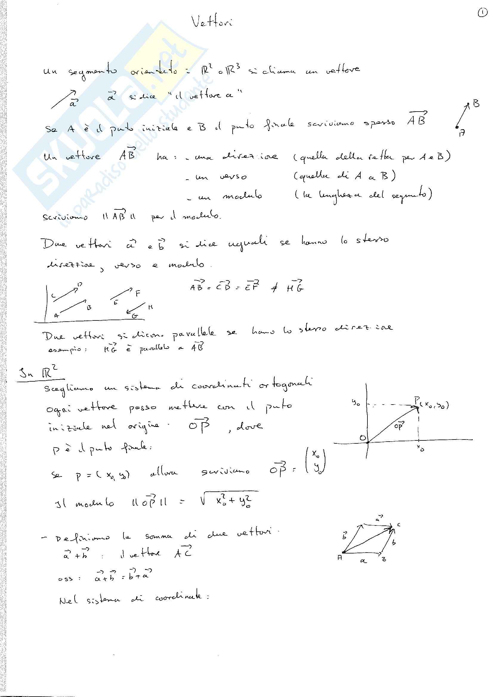 Matematica discreta - i vettori Pag. 1
