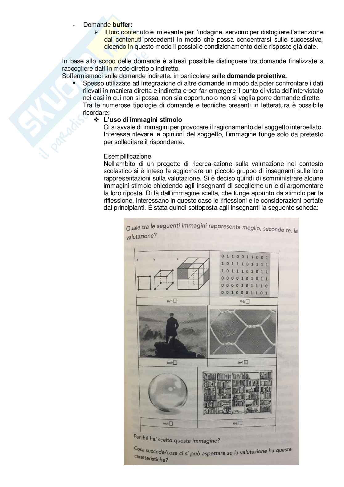 Riassunto esame Metodi della ricerca educativa, prof. Montalbetti, libro consigliato Ricerca e professionalità educativa, Montalbetti, Lisimberti Pag. 31