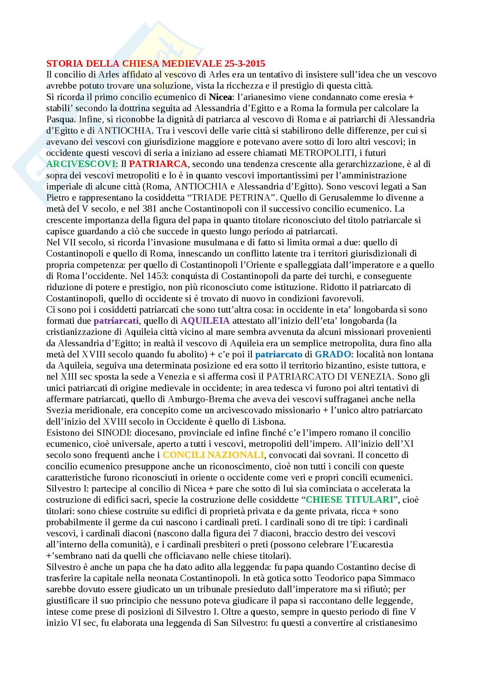Storia della chiesa medievale Pag. 11