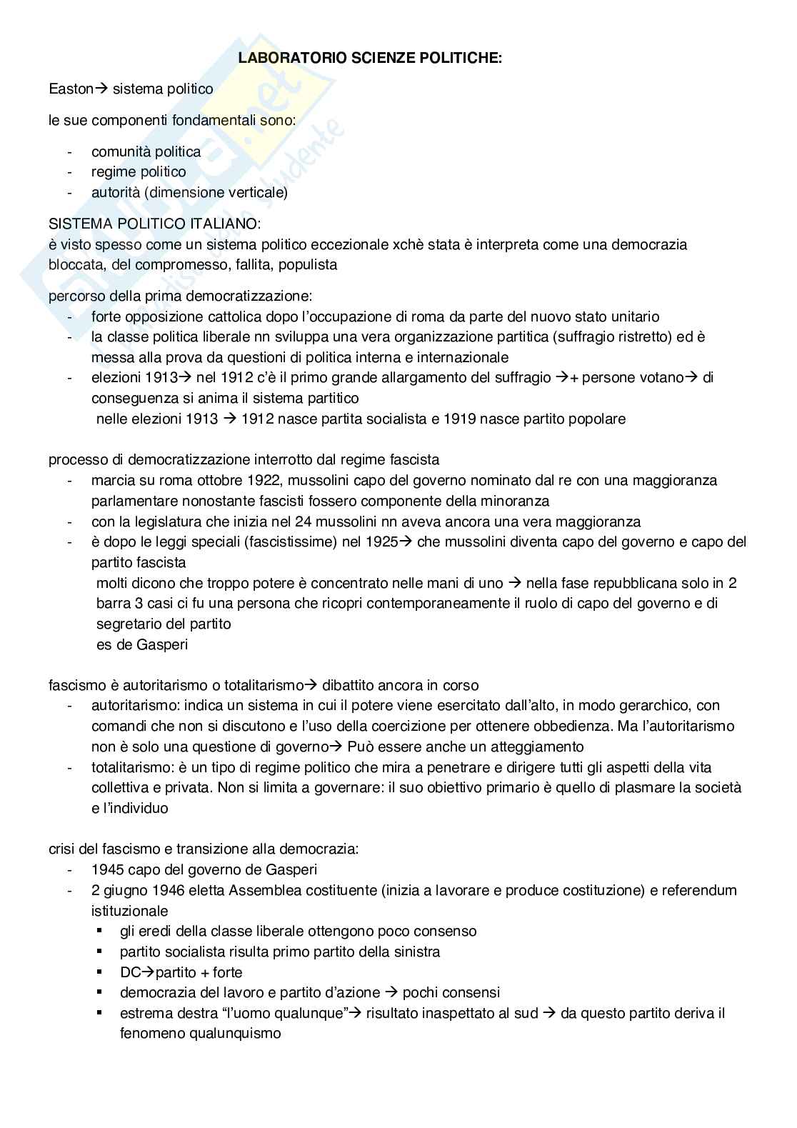 Laboratorio di Scienza politica Pag. 1