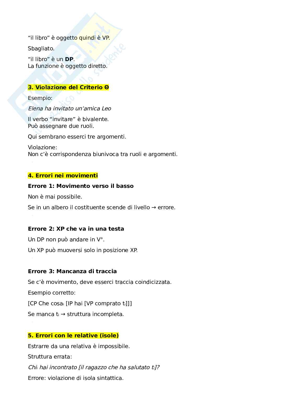 Riassunto esame Linguistica generale 1b, Prof. Frascarelli Mara, libro consigliato La linguistica, Frascarelli Pag. 36